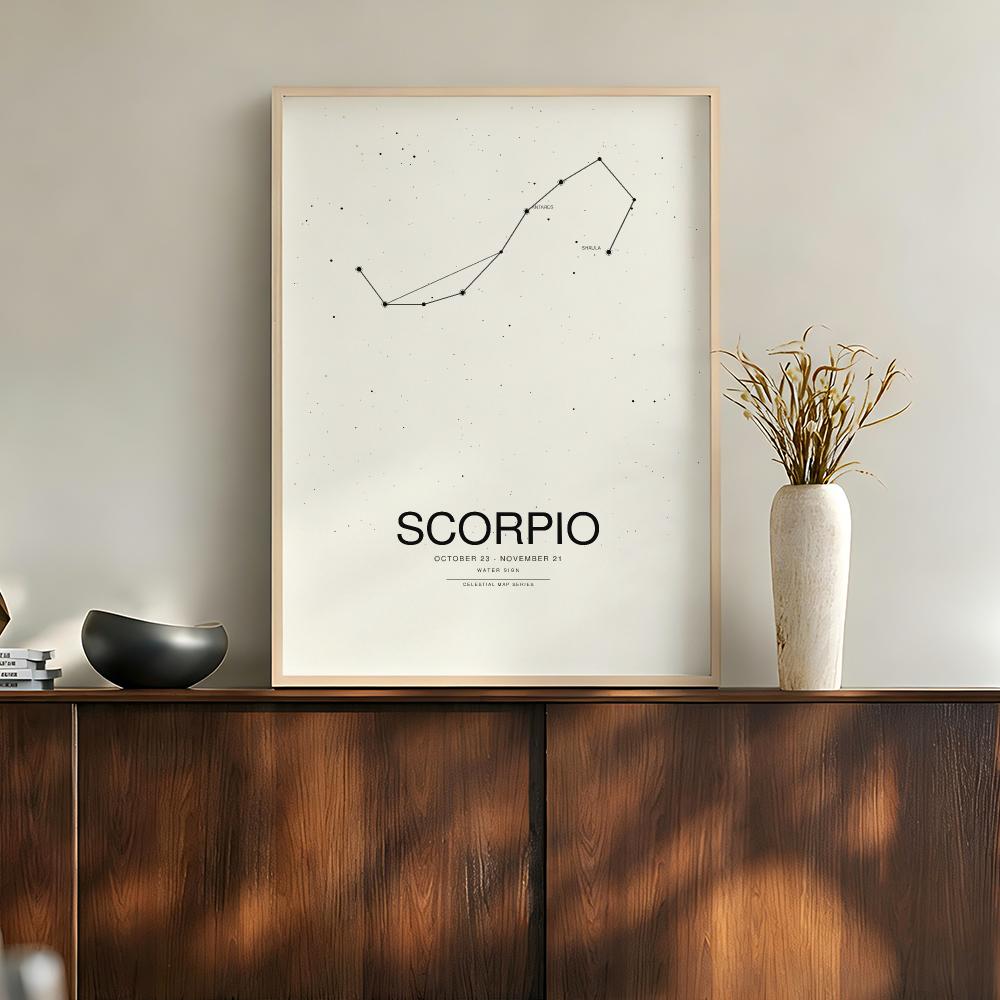 Star Map Poster - Affiche graphique minimaliste des constellations du