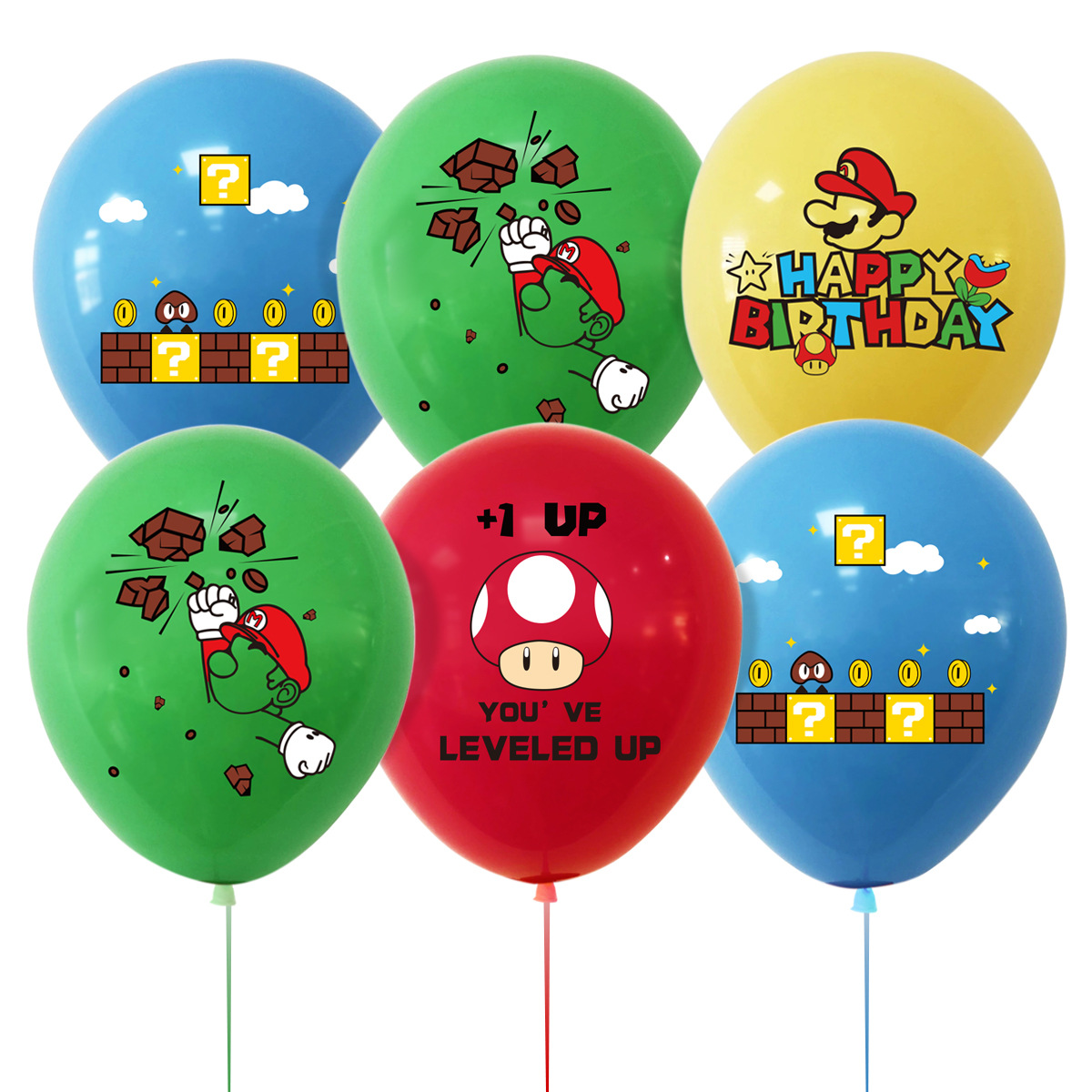 Science Of Happiness - Ensemble de ballons Mario Luigi Peach