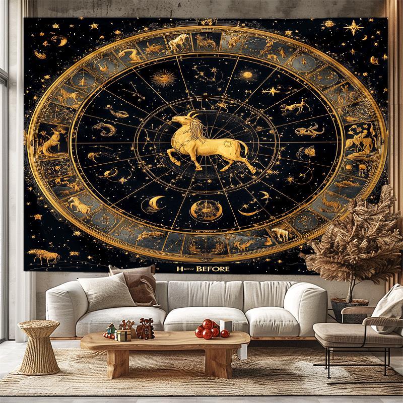Star Map Poster - Tapisserie élégante des constellations du zodiaque,