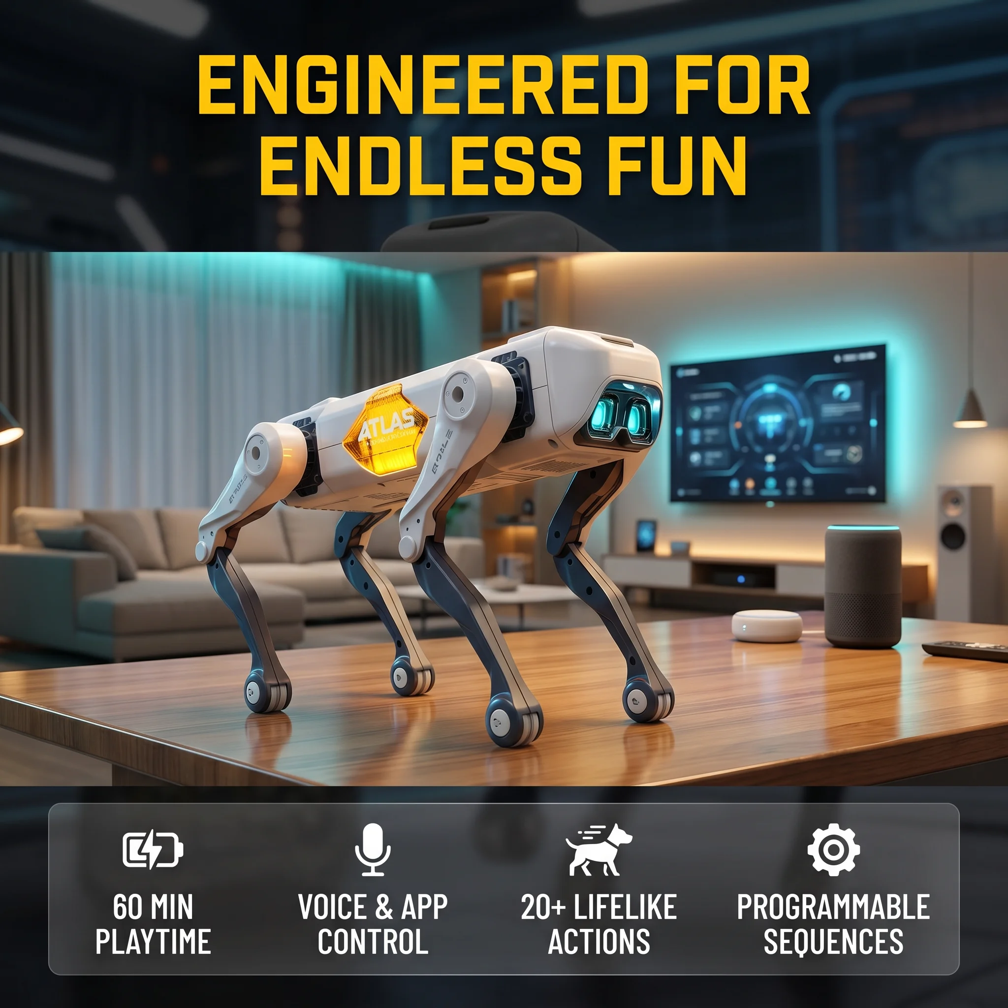 Science Robotics - Robot chien intelligent IA, contrôle vocal